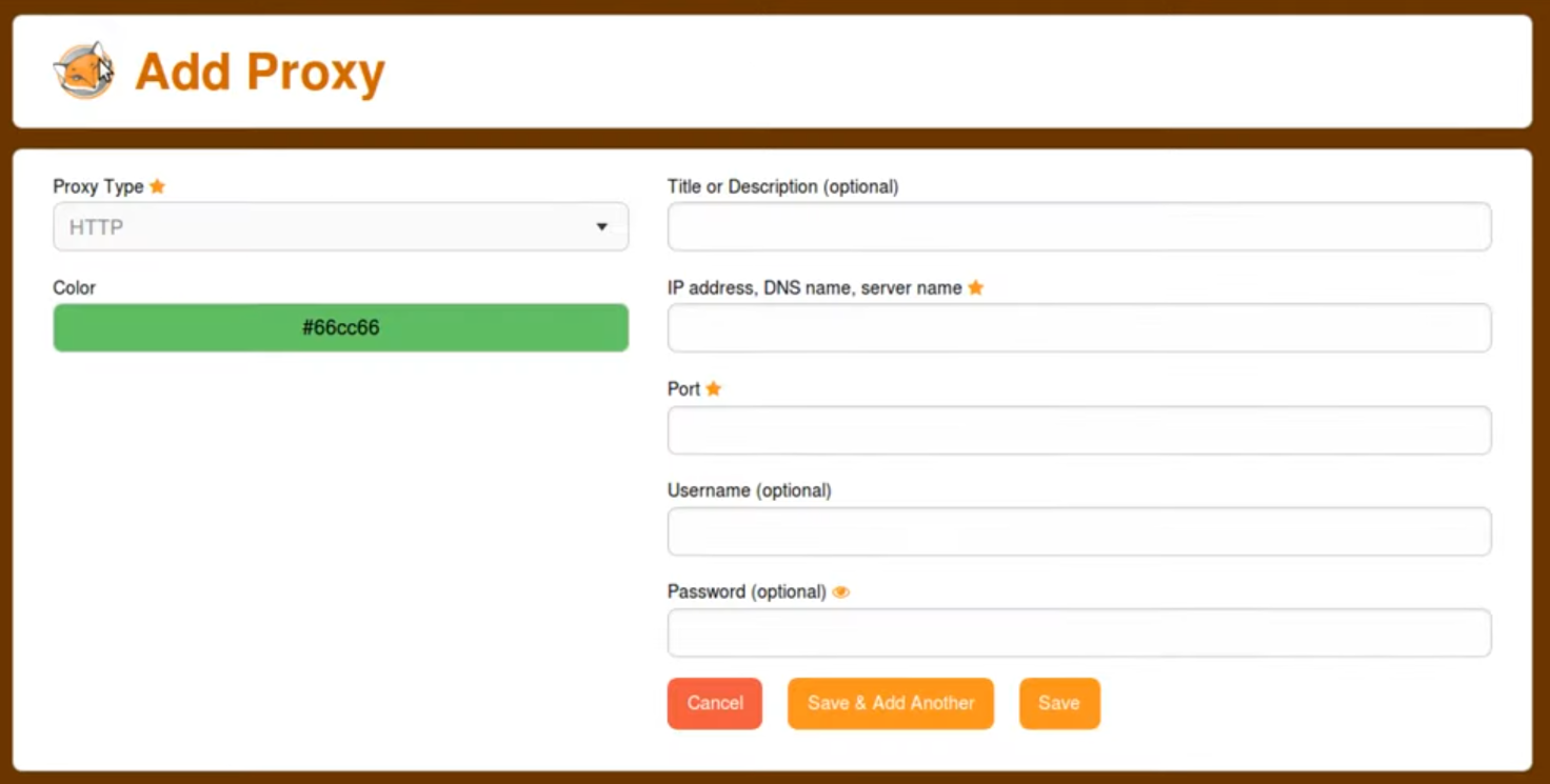 Firefox Proxy setting